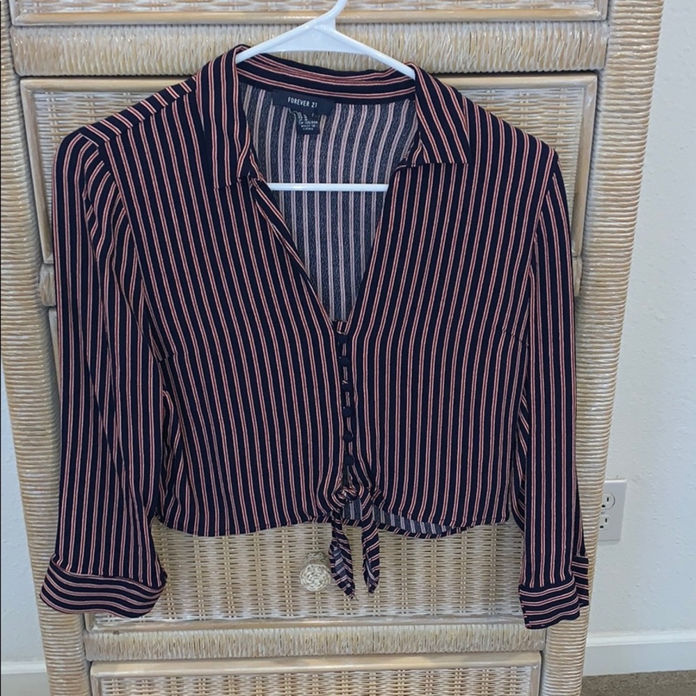 Navy And Red Blouse Forever 21